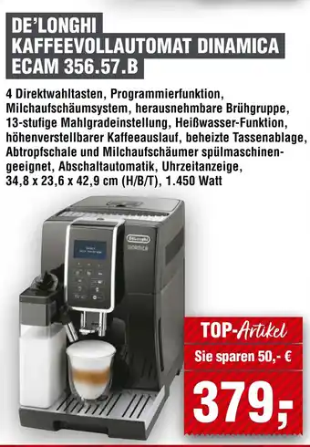 Handelshof DeLONGHI KAFFEEVOLLAUTOMAT DINAMICA ECAM 356.57.B Angebot