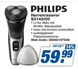expert Techno Land PHILIPS Herrenrasierer S3143/00 Angebot