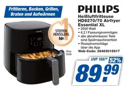 expert Techno Land PHILIPS Heißluftfritteuse HD9270/70 Airfryer Essential XL Angebot