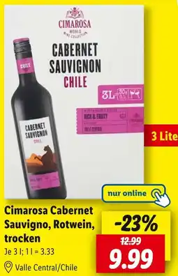 Lidl Cimarosa cabernet sauvignon, rotwein, trocken Angebot