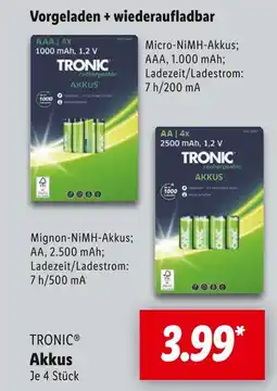 Lidl Tronic micro-nimh-akkus aaa Angebot
