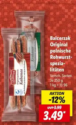 Lidl Balcerzak original polnische rohwurst spezialitäten Angebot