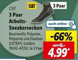 Lidl Cat 3 paar arbeits-sneakersocken Angebot