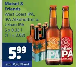 Getränkewelt Maisel & friends west coast ipa, ipa alkoholfrei o. urban ipa Angebot