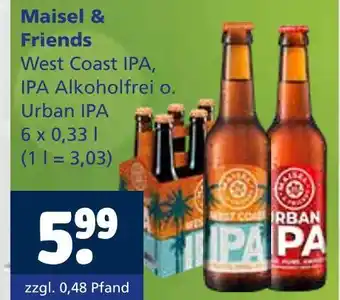 Getränkewelt Maisel & friends west coast ipa, ipa alkoholfrei o. urban ipa Angebot