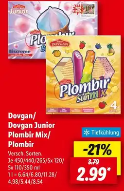 Lidl Dovgan/ dovgan junior plombir mix/ plombir Angebot