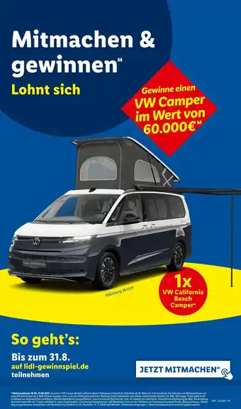 Lidl Vw california beach camper Angebot
