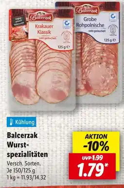 Lidl Balcerzak wurst spezialitäten Angebot