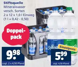 Getränkewelt Stiftsquelle mineralwasser Angebot