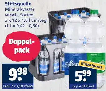 Getränkewelt Stiftsquelle mineralwasser Angebot