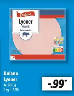 Lidl Dulano lyoner klassik Angebot