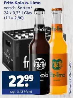 Getränkewelt Fritz fritz-kola o. limo Angebot