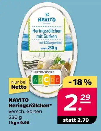 NETTO Navito heringsröllchen mit gurken Angebot