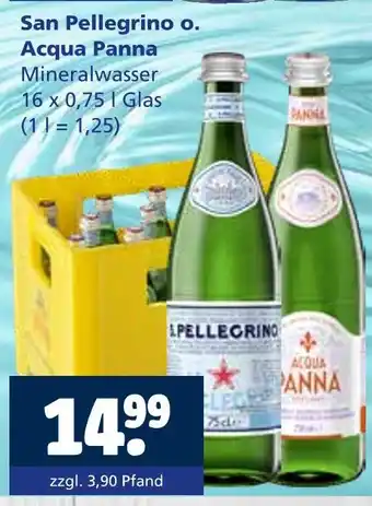 Getränkewelt San pellegrino oder acqua panna mineralwasser Angebot