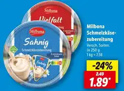 Lidl Milbona schmelzkäsezubereitung sahnig Angebot