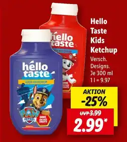 Lidl Taste kids ketchup Angebot