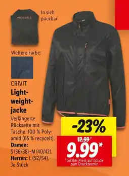 Lidl Crivit lightweightjacke Angebot
