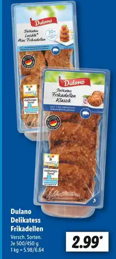 Lidl Dulano delikatess leichte mini frikadellen Angebot