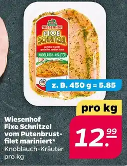 NETTO Wiesenhof fixe schnitzel vom putenbrustfilet mariniert knoblauch-kräuter Angebot