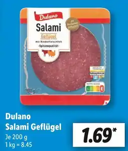 Lidl Dulano salami geflügel Angebot