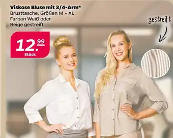 NETTO Viskose bluse mit 3/4-arm Angebot