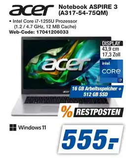 expert Techno Land acer Notebook ASPIRE 3 (A317-54-75QM) Angebot