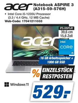 expert Techno Land acer Notebook ASPIRE 3 (A315-59-33XF) Angebot