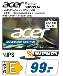 expert Techno Land acer Monitor SB272Ebi Angebot