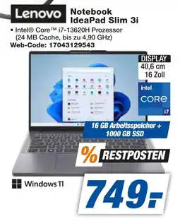 expert Techno Land Lenovo Notebook IdeaPad Slim 3i Angebot