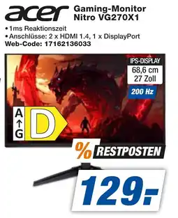 expert Techno Land acer Gaming-Monitor Nitro VG270X1 Angebot