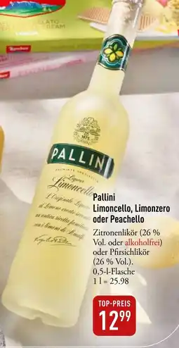 Galeria Markthalle Pallini Originale Liquer Limoncello, Limonzero Limene create second oder Peachello Angebot