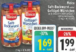 Edeka Meica Saft-Bockwurst oder Geflügel-Würstchen Angebot