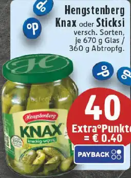 Edeka Hengstenberg Knax oder Sticksi Angebot