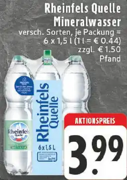 Edeka Rheinfels Quelle Mineralwasser Angebot