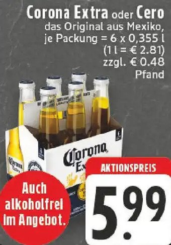 Edeka Corona Extra oder Cero Angebot