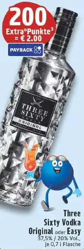 Edeka Three Sixty Vodka Original oder Easy Angebot
