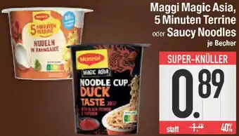 E-Center Maggi Magic Asia, 5 Minuten Terrine oder Saucy Noodles Angebot