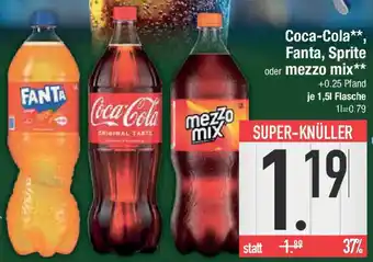E-Center Coca-Cola, Fanta, Sprite oder mezzo mix Angebot