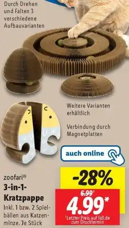 Lidl zoofari 3-in-1 Kratzpappe Angebot