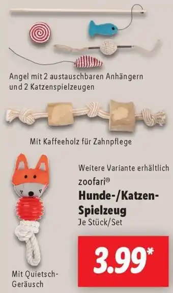 Lidl zoofari Hunde-/Katzen Spielzeug Angebot