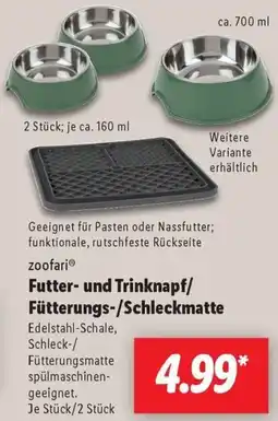 Lidl zoofari Futter- und Trinknapf/ Fütterungs-/Schleckmatte Angebot