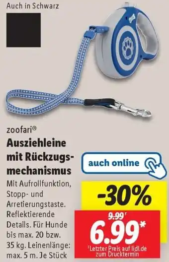 Lidl zoofari Ausziehleine mit Rückzugsmechanismus Angebot