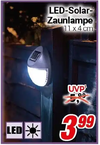 CENTERSHOP LED-Solar Zaunlampe Angebot