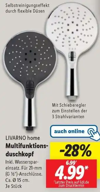 Lidl LIVARNO home Multifunktionsduschkopf Angebot