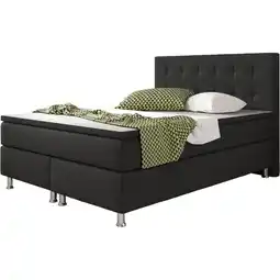 Netto Marken-Discount Inter Trading Boxspringbett Köln 140 x 200 cm, schwarz Angebot