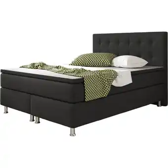 Netto Marken-Discount Inter Trading Boxspringbett Köln 140 x 200 cm, schwarz Angebot