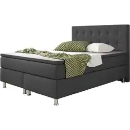 Netto Marken-Discount Inter Trading Boxspringbett Köln 140 x 200 cm, anthrazit Angebot