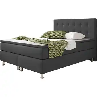 Netto Marken-Discount Inter Trading Boxspringbett Köln 140 x 200 cm, anthrazit Angebot