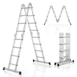 Netto Marken-Discount Juskys Aluminium Multifunktionsleiter 4,7m Tragfähigkeit bis 150 kg Angebot
