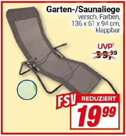 CENTERSHOP Garten-/Saunaliege Angebot